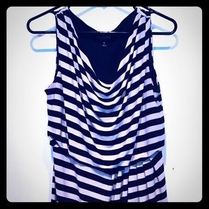 White and navy dress